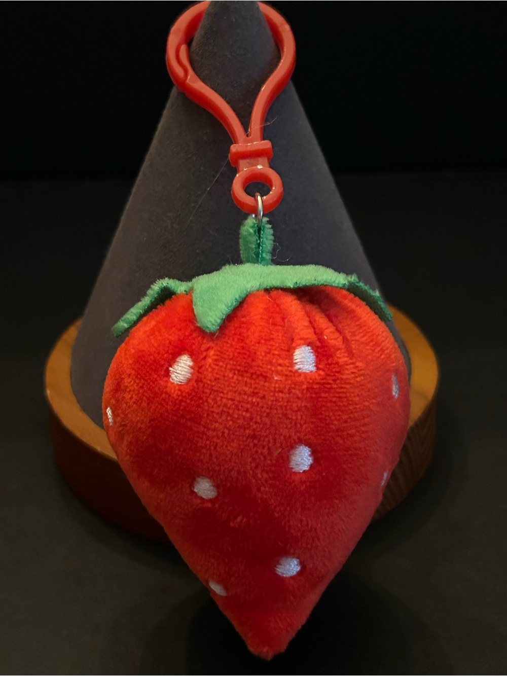 Plush Red or Pink Strawberry 🍓 Bag Charm Zipper Pull - Red w/Green Top